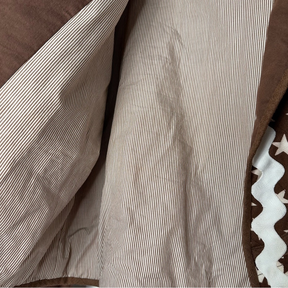 Quilted Patchwork Jacket‎ Brown White Medium Oversized - Picture 5 of 7
